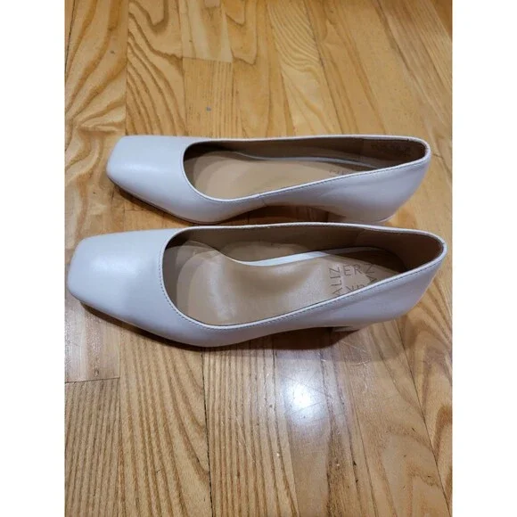 Naturalizer Womens Karina Square Toe Dressy Pump Shoe Satin Pearl White Size 6 W - Picture 3 of 8